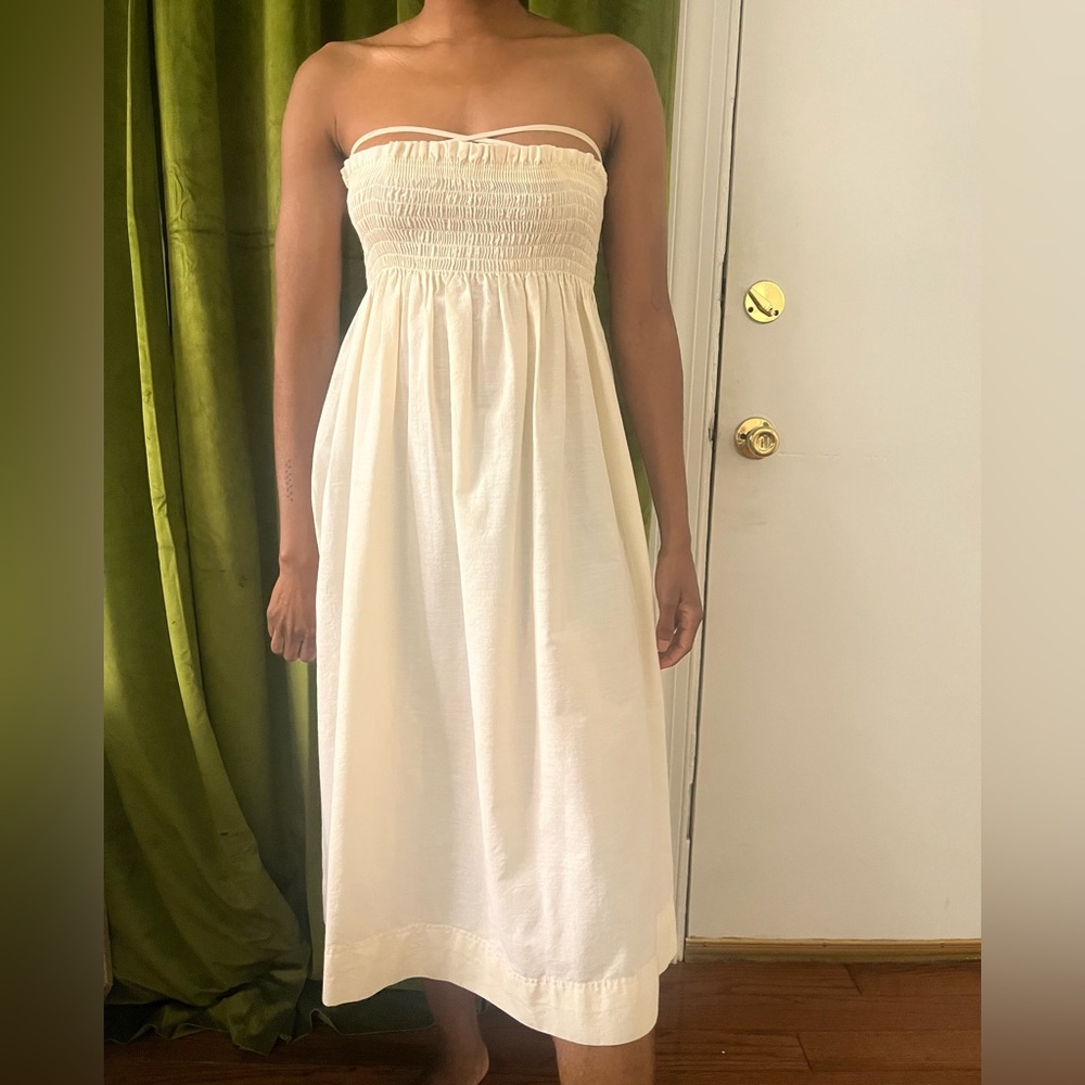 Vintage Cream smocked midi dress - Picture 5 of 8